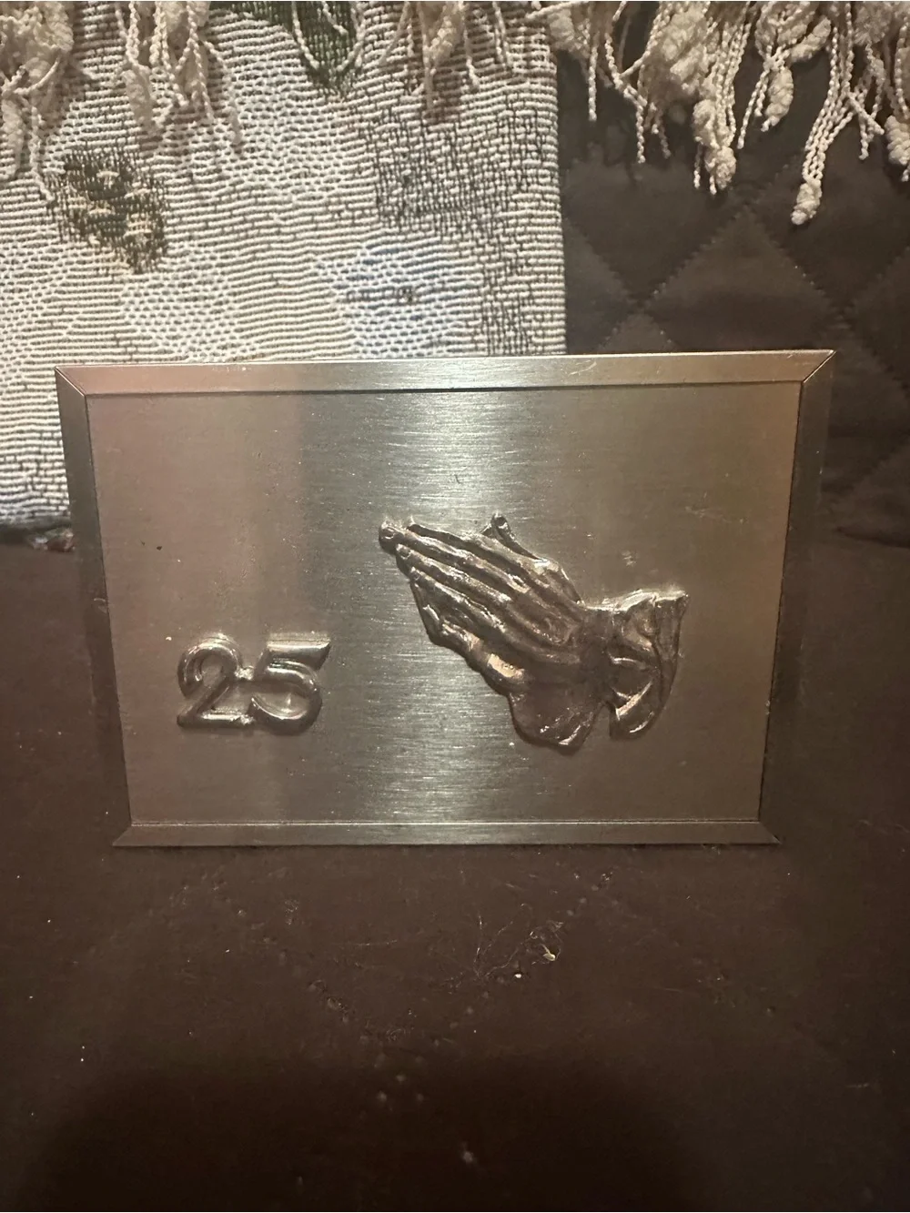 Praying Hands Wall Plaque - 25th anniversary